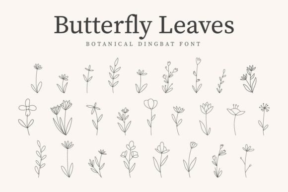 Butterfly Leaves: A Unique Foliage Illustration Dingbat Font