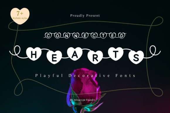Connected Hearts: A Decorative Font for Elegant Publishing