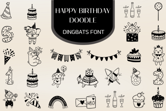 Happy Birthday Doodle: A Versatile Dingbats Font for Creative Projects