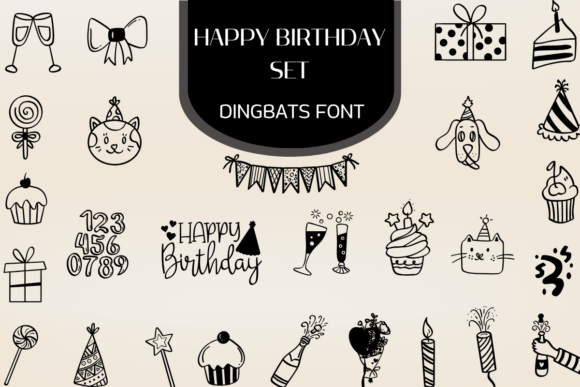 Happy Birthday Set: A Charming Font for Editorial Design