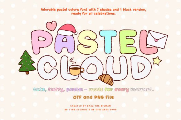 Pastel Cloud: A Charming Hand-Drawn Font for Elegant Design